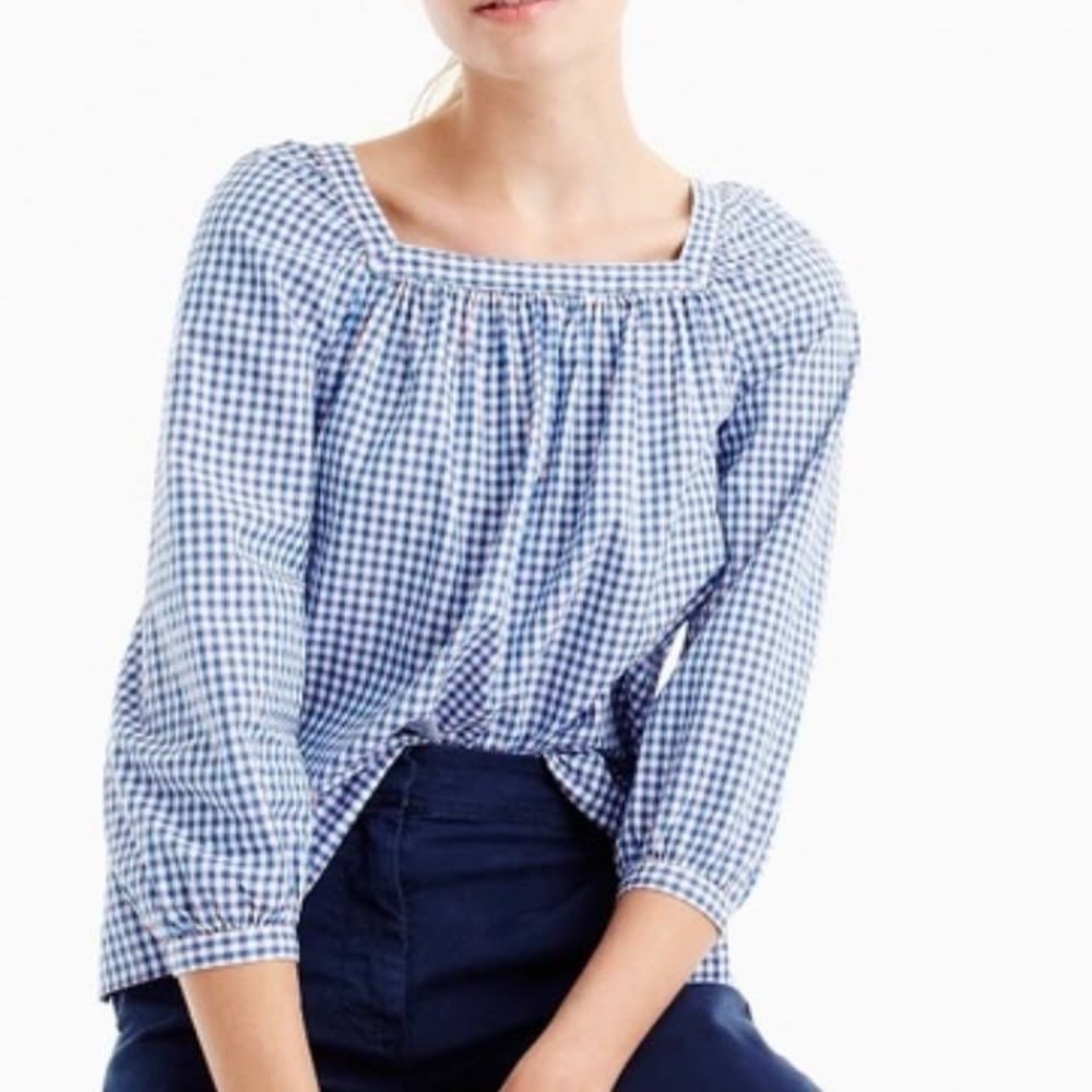 J.Crew Gingham Top M